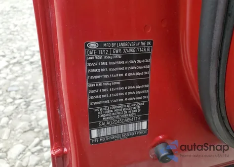 2013 Land Rover Lr4 Hse из США, поврежденный, VIN SALAG2D45DA654719